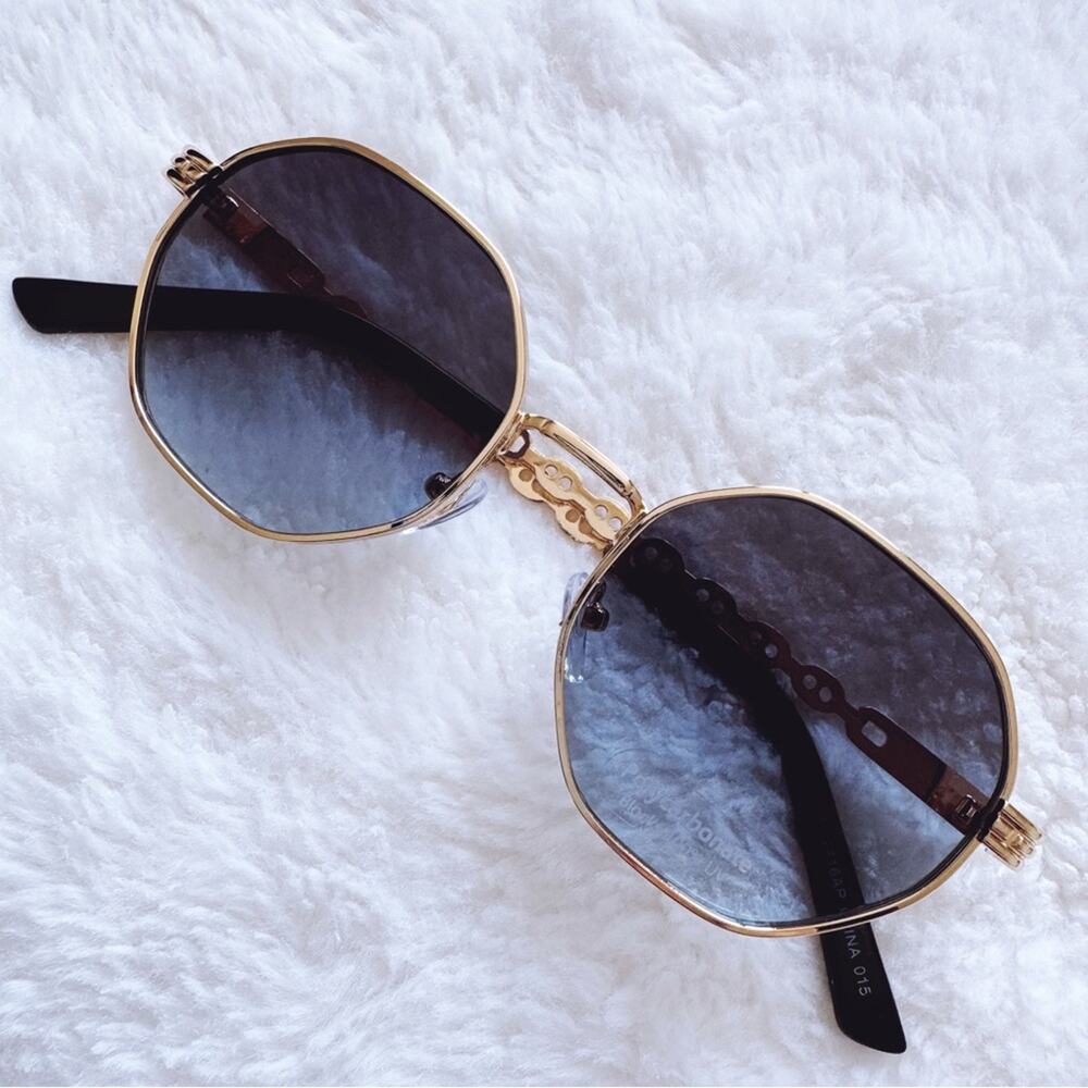 Phoebe Dark Blue Geometric Sunglasses - Picture 2 of 15
